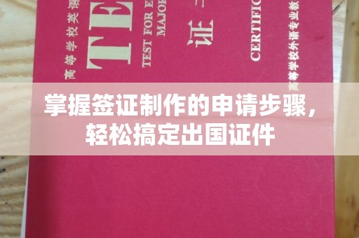 禅城掌握签证制作的申请步骤，轻松搞定出国证件