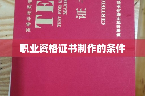 禅城职业资格证书制作的条件